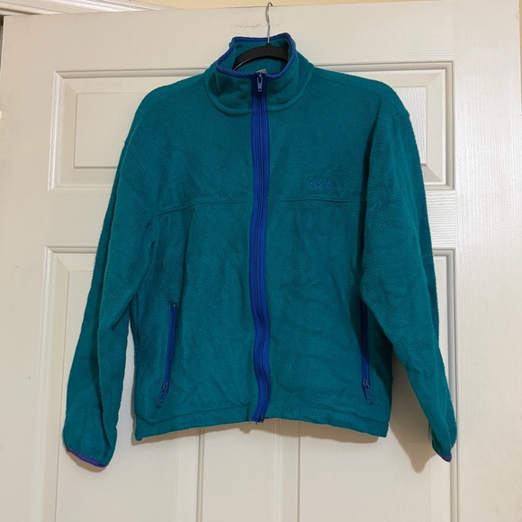 L.L. Bean Jackets & Blazers - Vintage LL Bean Womens Teal Aqua Full Zip Fleece Jacket Small Medium S M